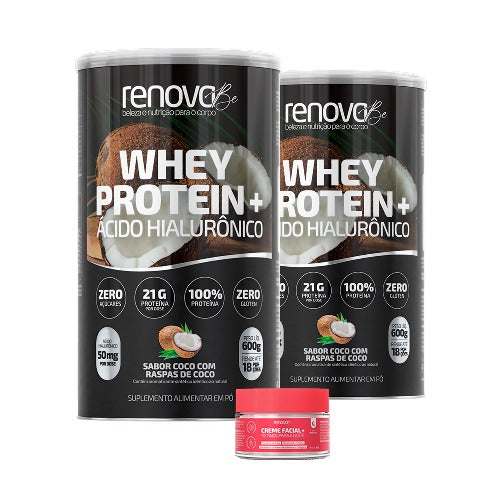 2 Whey Protein com Ácido Hialurônico 1x Creme Retinol