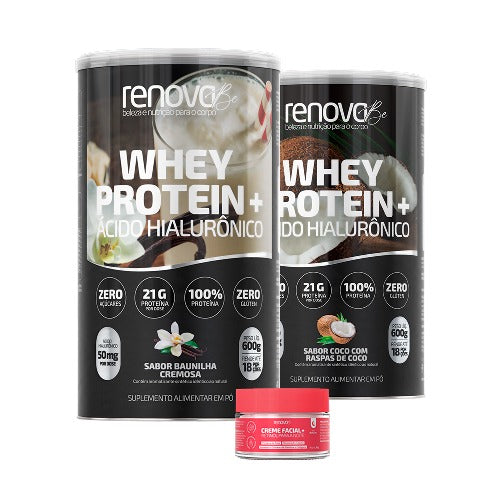 2 Whey Protein com Ácido Hialurônico 1x Creme Retinol