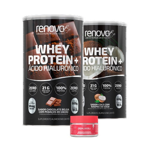 2 Whey Protein com Ácido Hialurônico 1x Creme Retinol